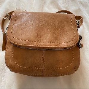 Anthropologie Crossbody Tan Vegan Leather Purse
